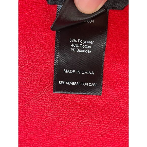 Ali Miles Women's 2X Red Sweater Cotton Tunic Textured Assymetrical Minimalist - Picture 4 of 9